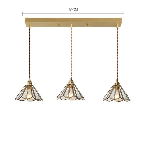 Nordische LED-Pendelleuchte aus Glas und goldenem Körper - vue 16 sur 20