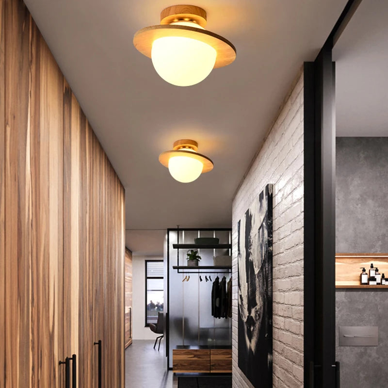 LED-Deckenleuchte aus Massivholz mit modernem, minimalistischem Design - vue 6 sur 8