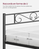 VASAGLE Single Bed Frame, Metal Bed Frame, Fits 90 x 190 cm Mattress, Easy Assembly, for Small Spaces, Guest Room
