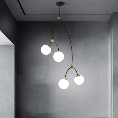 Nordischer Kronleuchter minimalistisches modernes Design mit eleganter Molekularstruktur - vue 7 sur 12