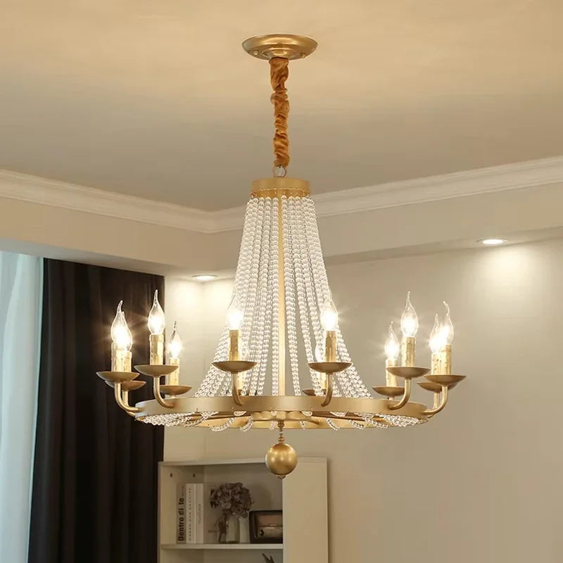Nordic LED crystal chandelier for home decoration, bedroom and restaurant lighting, romantic and warm luxury crystal chandelier