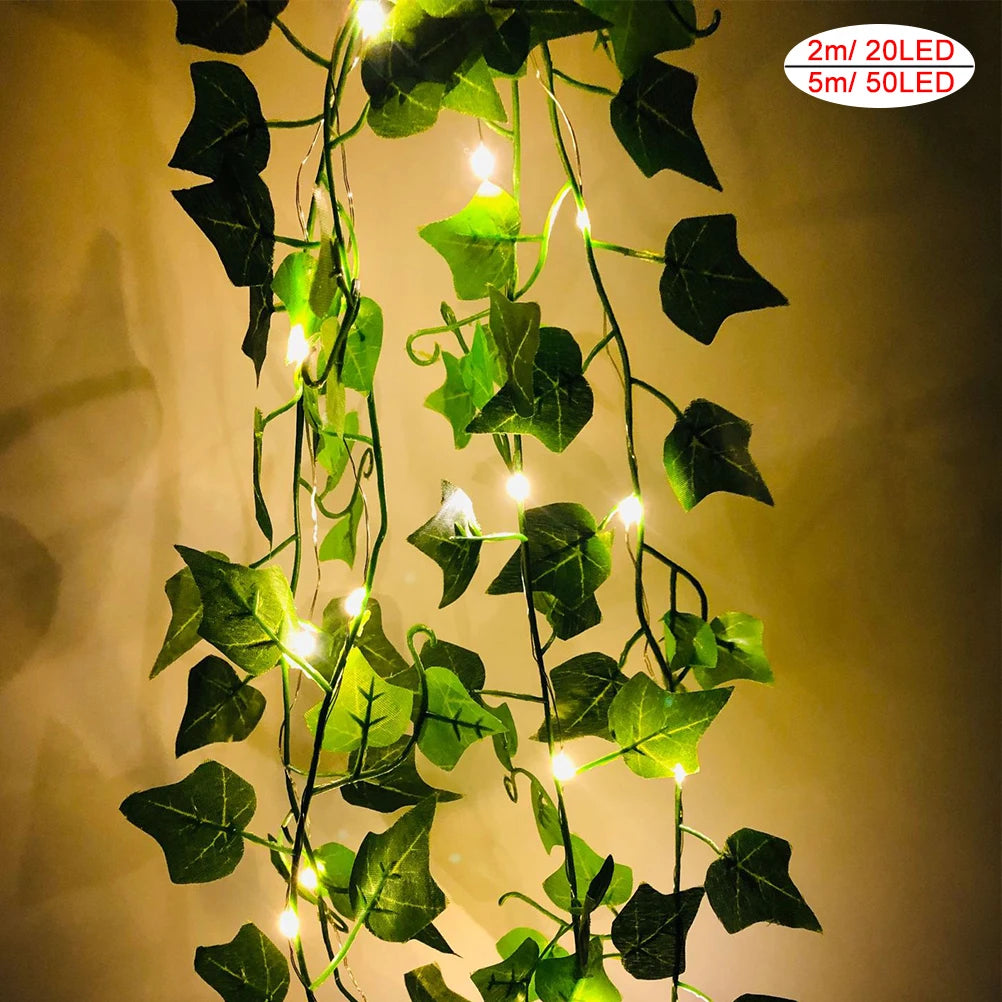 guirlande lumineuse led feuilles d'érable pour décoration de Noël - vue 3 sur 12