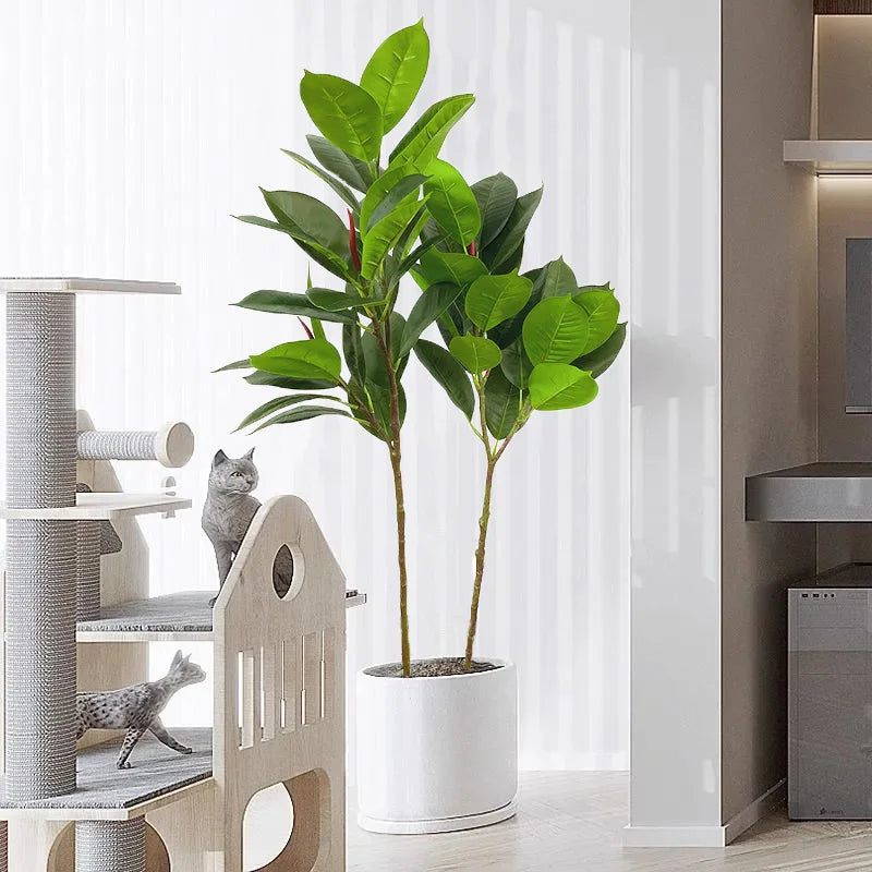 plantes artificielles ficus en plastique pour décoration intérieure et extérieure - vue 4 sur 10