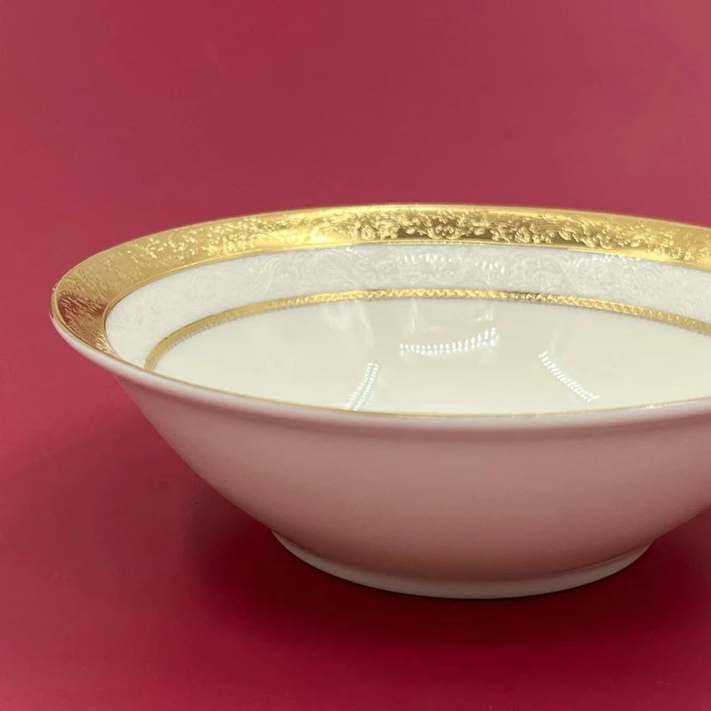 Assiette porcelaine style palais relief steak doré