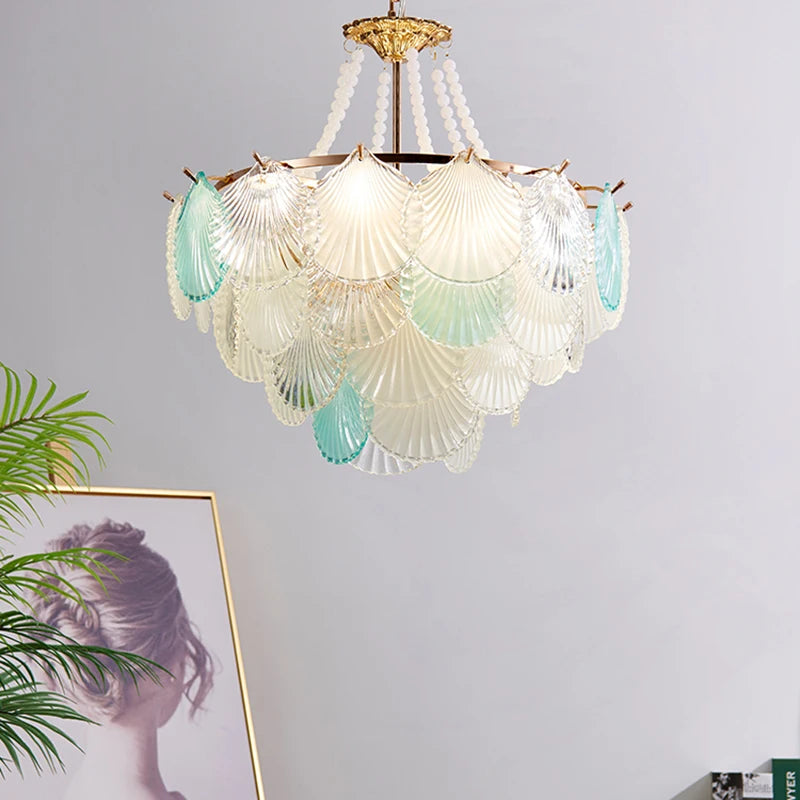 lustre moderne en verre pour salon cuisine et salle à manger - vue 4 sur 5
