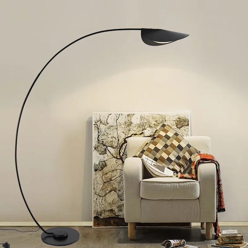 Lampadaire LED parabole moderne noir lampadaire pour chambre salon décoration lampe sur pied luminaire - vue 4 sur 6