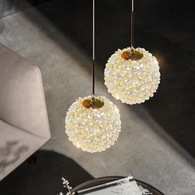 suspension en cristal k9 forme de fleur design moderne et luxueux - vue 2 sur 10