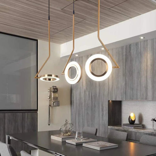 suspension design nordique anneau fer led décorative