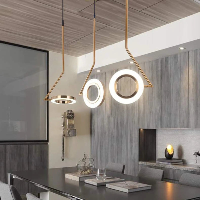 suspension design nordique anneau fer led décorative - vue 5 sur 8