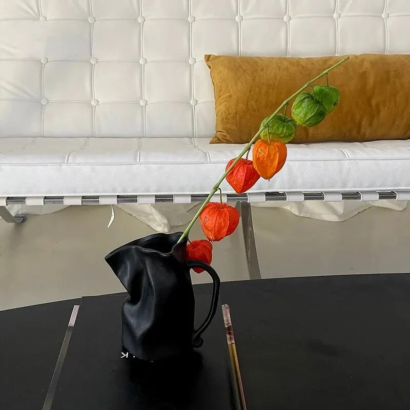 vase en céramique nordique pour décoration florale artisanale - vue 7 sur 8