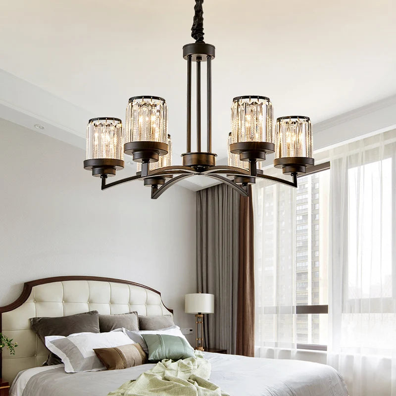 lustre en cristal rétro américain design chic pour décoration intérieure - vue 4 sur 10