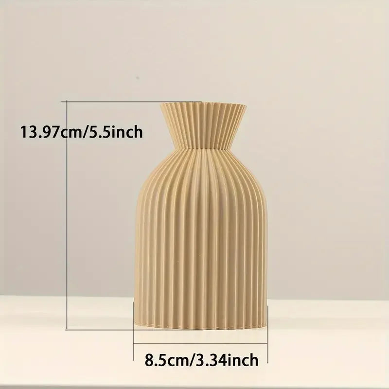 Elegant Black Plastic Vase - Boho Chic Decorative Centerpiece for Home, Office, and Living Room - vue 5 sur 8