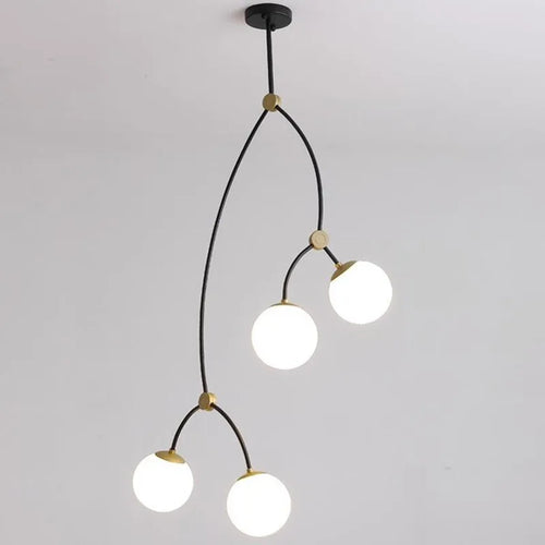 Nordischer Kronleuchter minimalistisches modernes Design mit eleganter Molekularstruktur - vue 3 sur 12