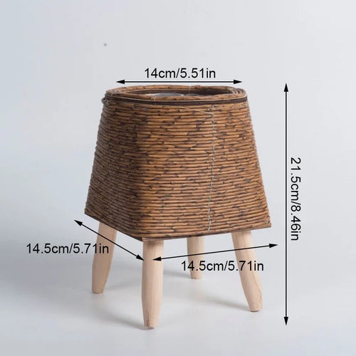 pot de fleurs en rotin tissé pour décoration et rangement