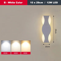 Moderne LED-Wandleuchte in Wellenform für den Innenflur