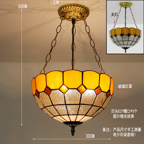 Pendelleuchte aus Buntglas im Tiffany-Stil für Ihre Inneneinrichtung - vue 12 sur 26