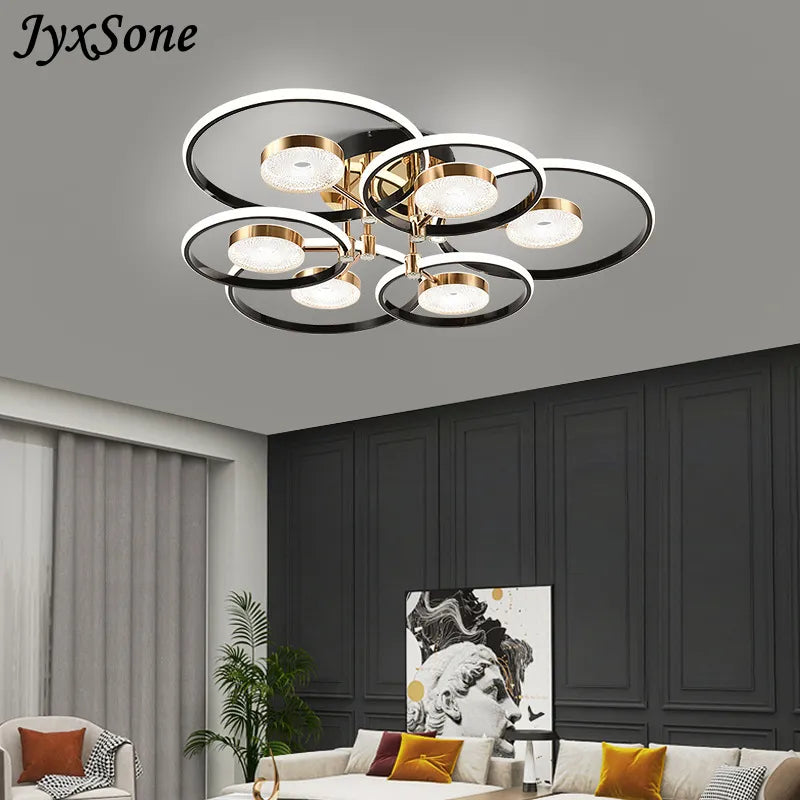 Lustre LED déco salon chambre cuisine int. têtes lampes - vue 4 sur 13