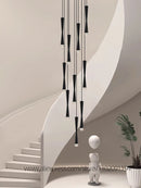 suspension led duplex luxe escalier lustre moderne hôtel éclairage