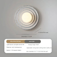 LED-Wandleuchte Retro Rund aus Kunstharz im japanischen Stil