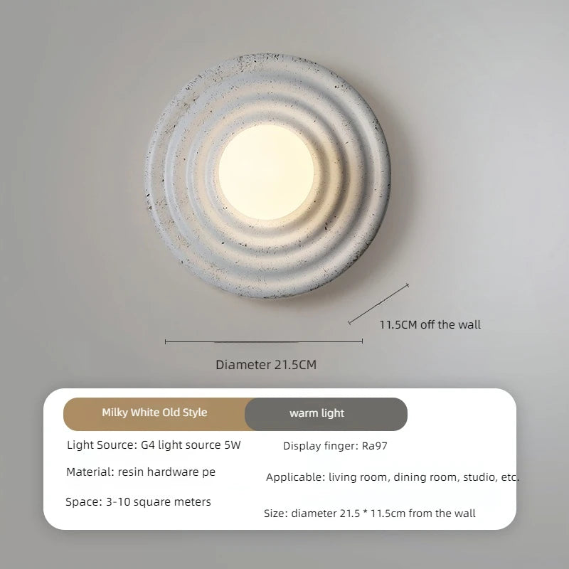 applique murale led rétro en résine luminaire mural rond