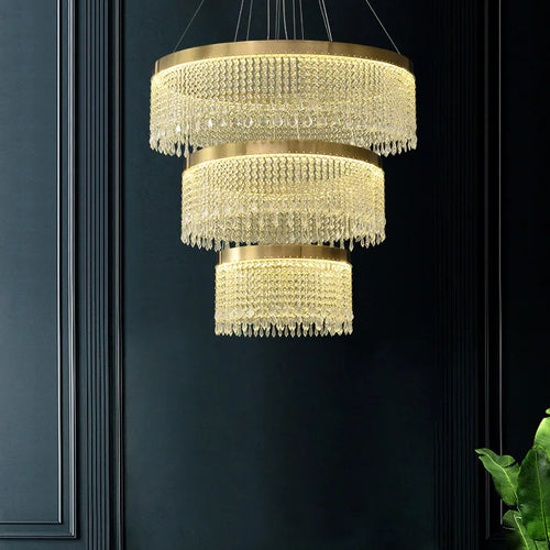 Moderner LED-Kronleuchter aus Kristall für elegantes Interieur - vue 2 sur 11