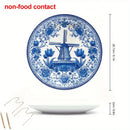 Assiette murale 20 cm porcelaine motif moulin vintage