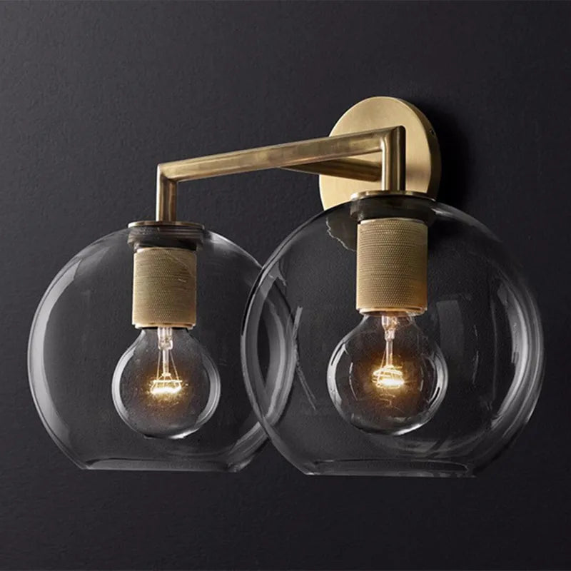 applique murale rétro américaine en verre avec éclairage led - vue 4 sur 18