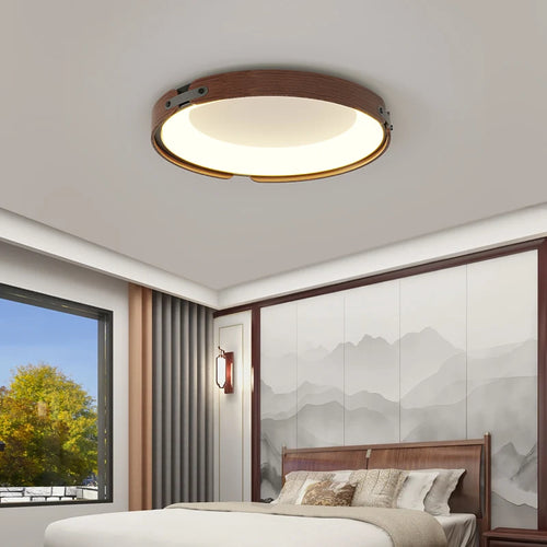 Ultradünne LED-Deckenleuchte aus Holz im nordischen Minimalismus-Stil - vue 2 sur 14
