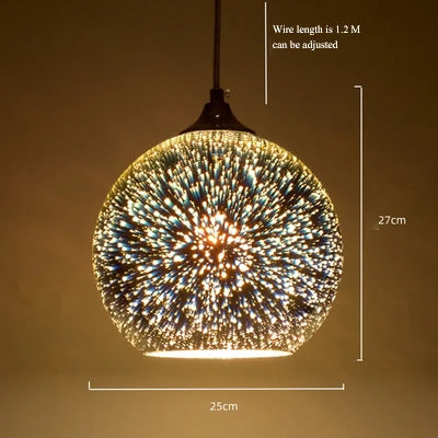 suspension en verre teinté en forme de feu d'artifice 3D - vue 9 sur 12
