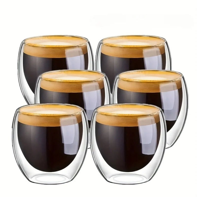 Tasses expresso verre double paroi isolante design moderne