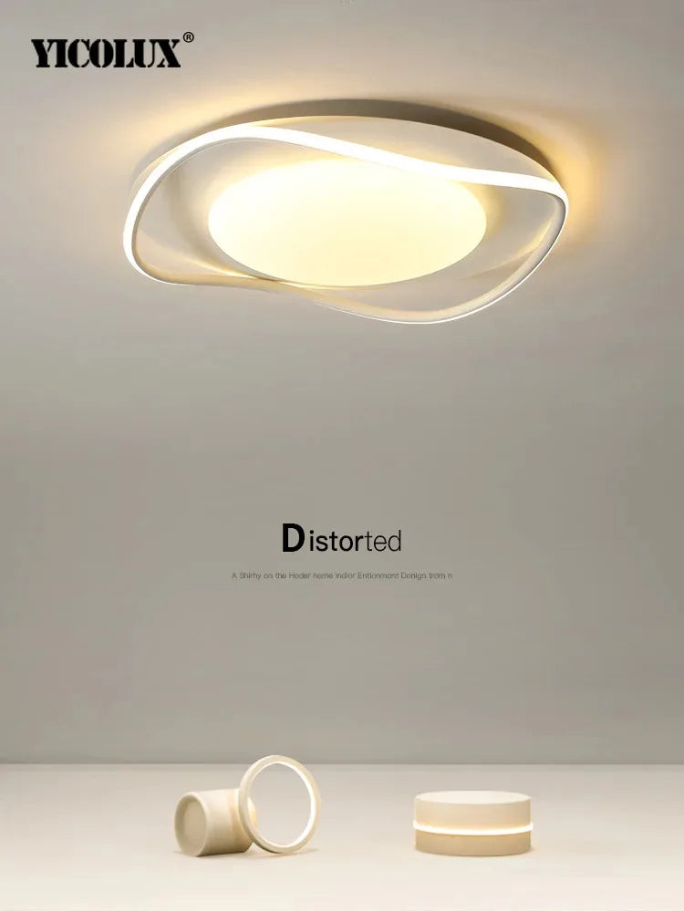 lustre led moderne éclairage intérieur lampe circulaire carrée - vue 4 sur 16