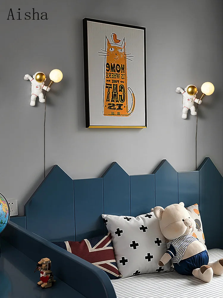 applique murale astronaute décoration chambre enfant créative - vue 4 sur 21