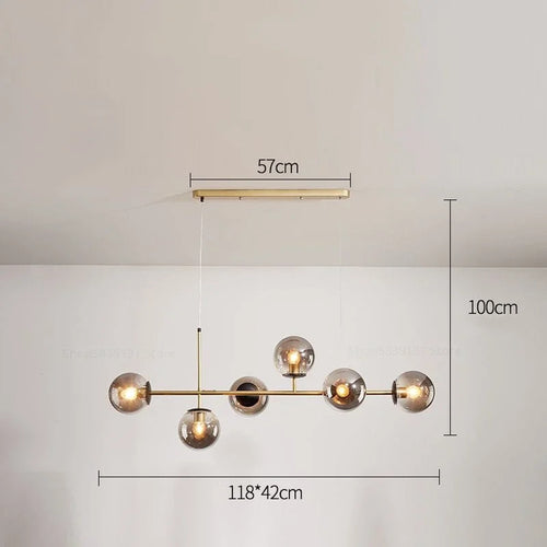 Moderne nordische Pendelleuchte aus Glas für das Wohnzimmer