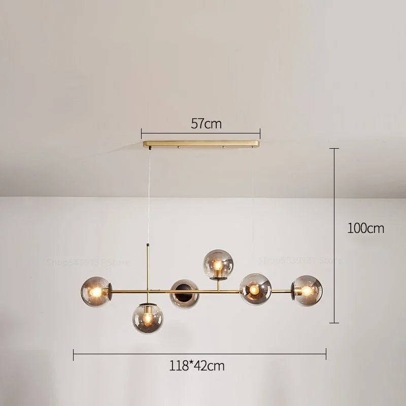 Moderne nordische Pendelleuchte aus Glas für das Wohnzimmer