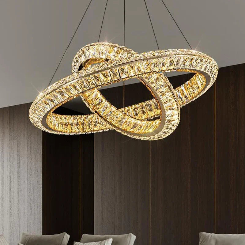 lustre de luxe en cristal led pour hôtel et bar - vue 4 sur 16