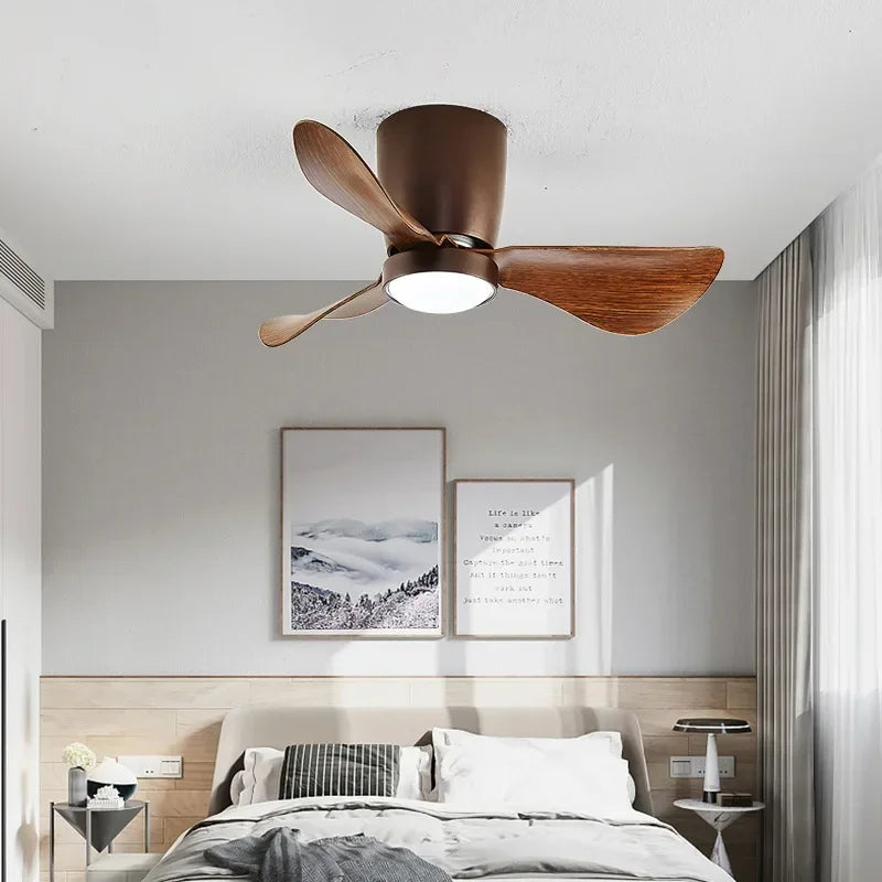 plafonnier ventilateur à conversion de fréquence style nordique simple - vue 3 sur 19