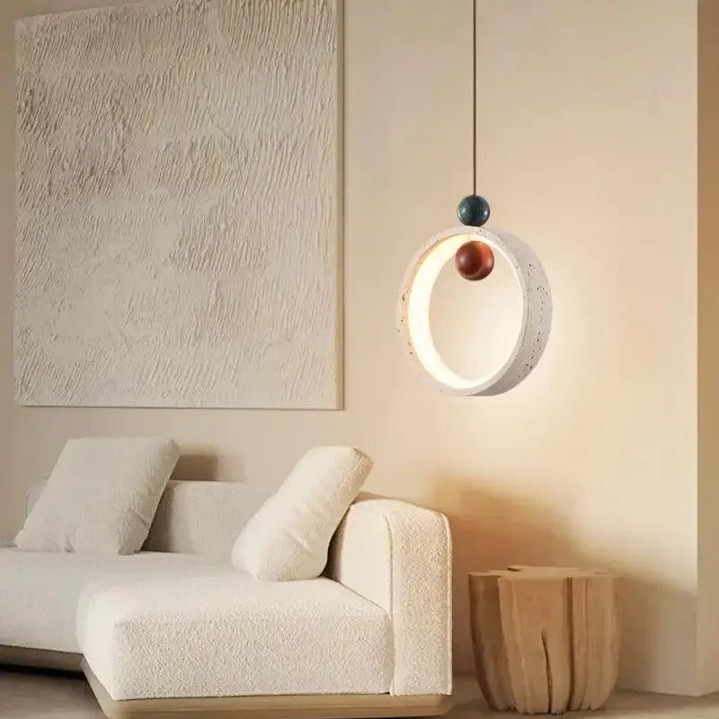 suspension led en pierre naturelle style médiéval pour intérieur - vue 4 sur 7