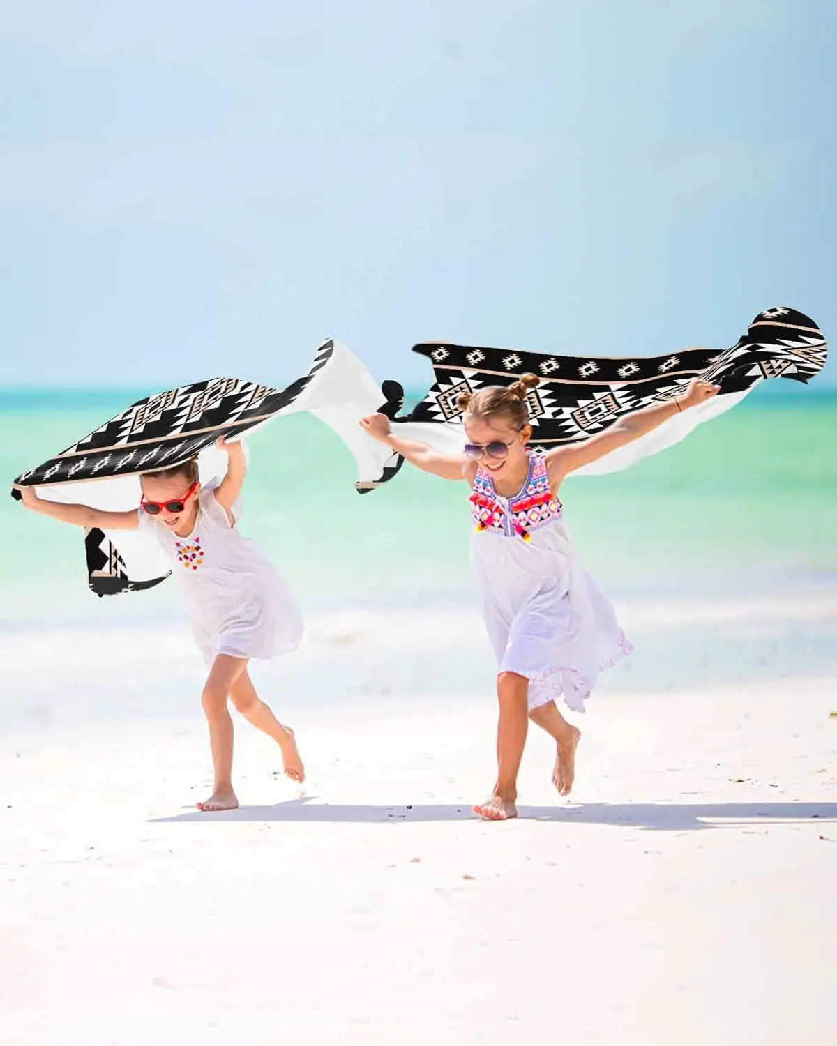 serviette de plage motifs aztèques douce absorbante légère - vue 4 sur 6