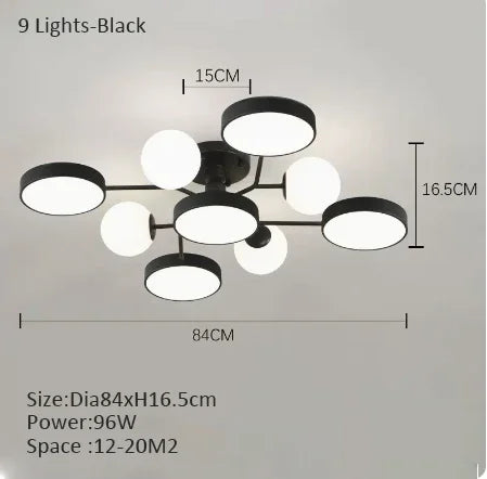 lustre led créatif pour éclairage intérieur moderne - vue 14 sur 18