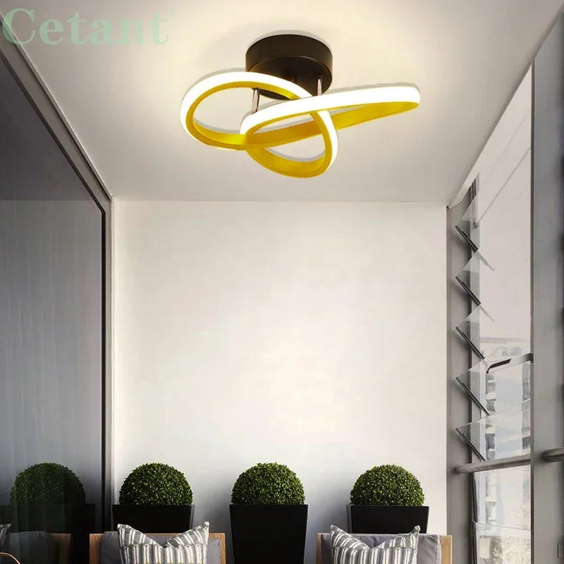 Plafonnier LED moderne ligne lampes allée escalier couloir balcon vestiaire entrée hôtel couloir décor à la maison LED éclairage Lustre - vue 4 sur 10
