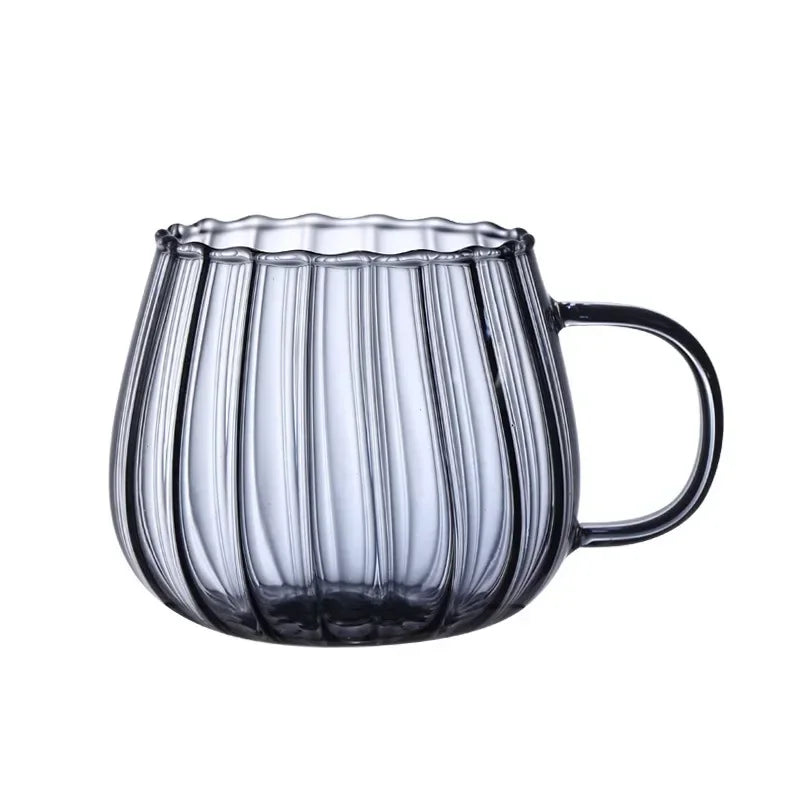 Tasses verre borosilicate 400 ml motif rayures