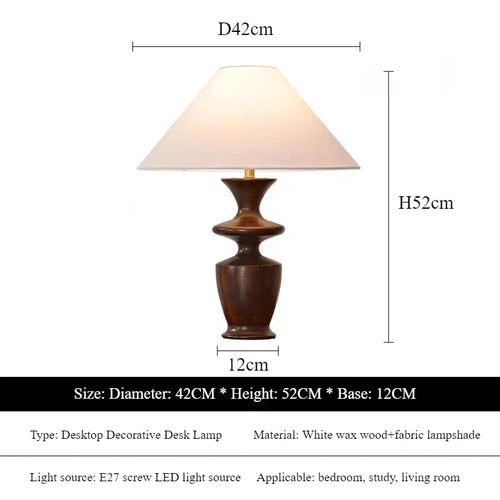 lampes de table modernes en bois et tissu pour décoration intérieure