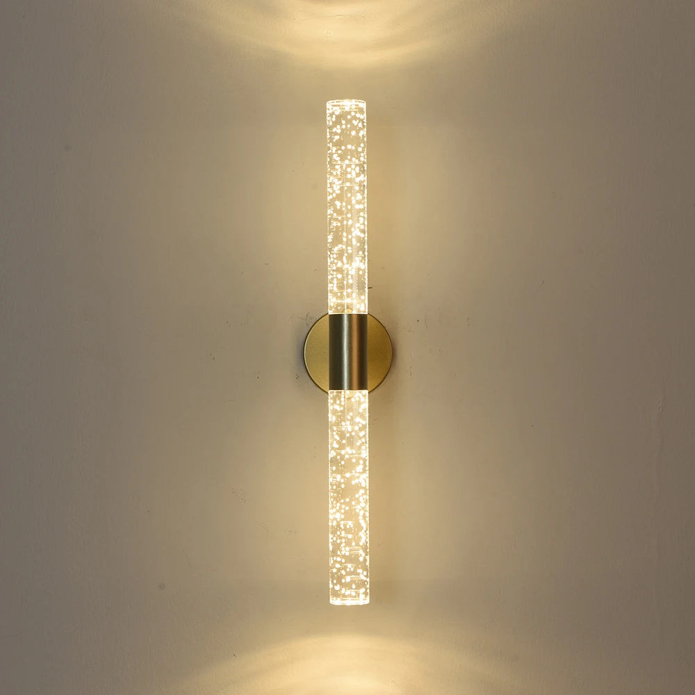 applique murale led double tête design minimaliste en cristal - vue 2 sur 9