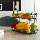 panier de rangement rectangulaire à deux niveaux pour fruits et légumes