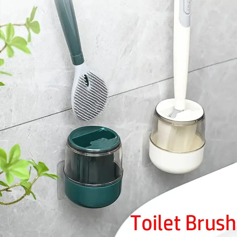 ensemble brosse de toilette avec support mural et manche long - vue 2 sur 8