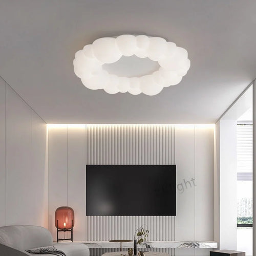 Moderne Pendelleuchte mit kreativen Wolken-Lampenschirmen für Wohnzimmer, Schlafzimmer und Kinderzimmer, LED-Deckenleuchte - vue 6 sur 13
