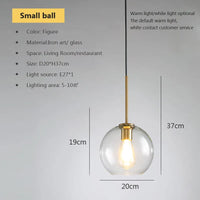 Lustre LED verre suspension industriel
