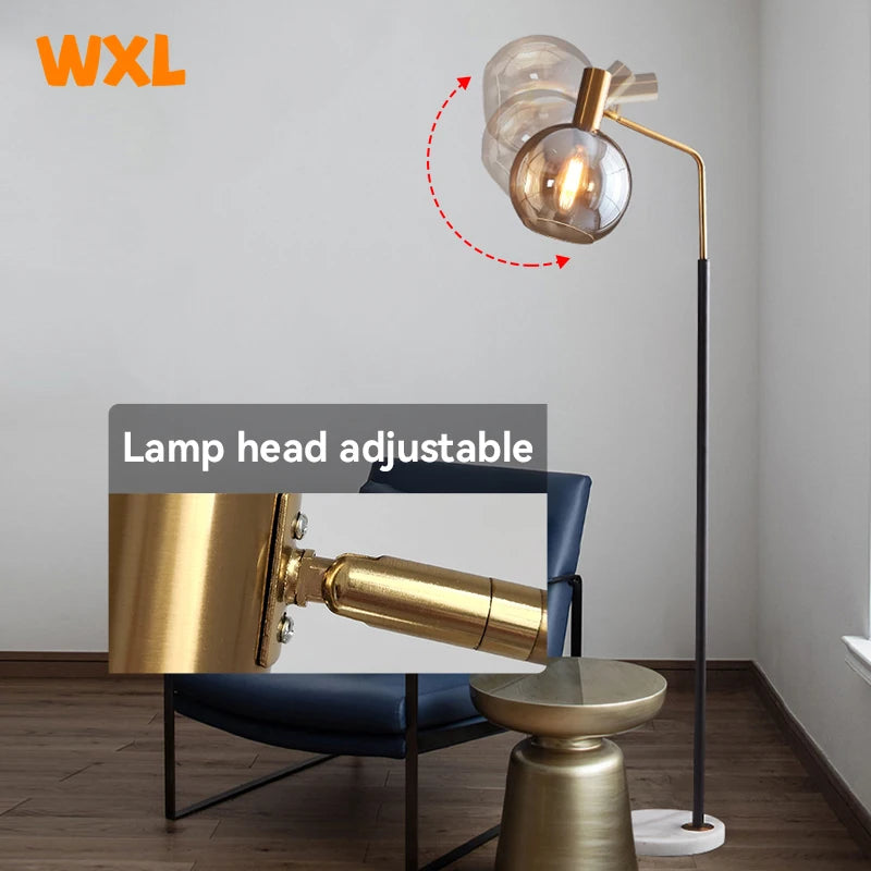lampadaire led moderne en marbre avec éclairage réglable - vue 5 sur 8