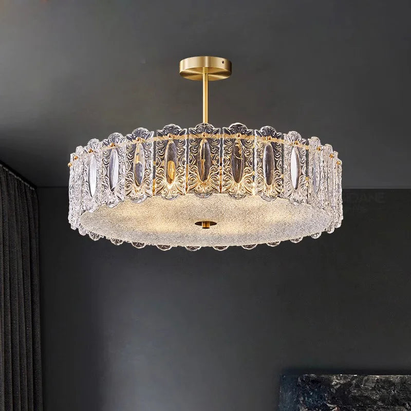 plafonnier moderne en cuivre et verre design créatif pour intérieur élégant - vue 4 sur 9