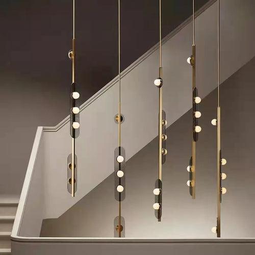 lustre led art déco style 	 en verre suspendu